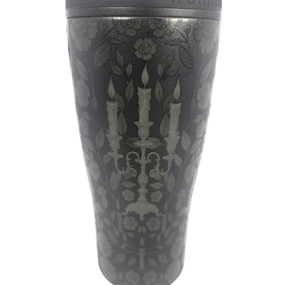 Wellness Tumbler Adults 20 oz Black NEW Gothic Floral Skull Stainless Steel